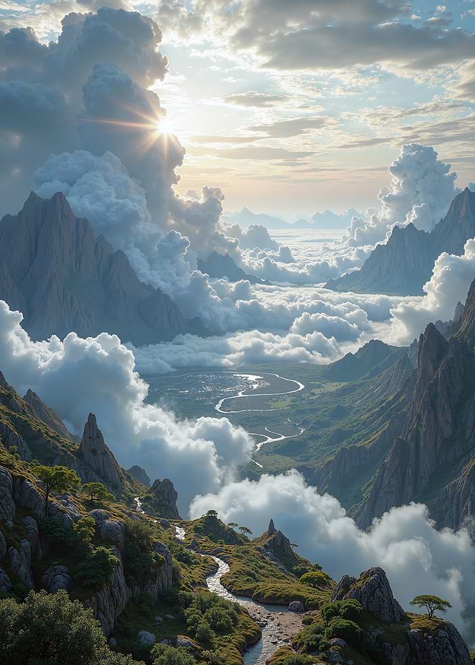 Mountain Valley Cloudscape