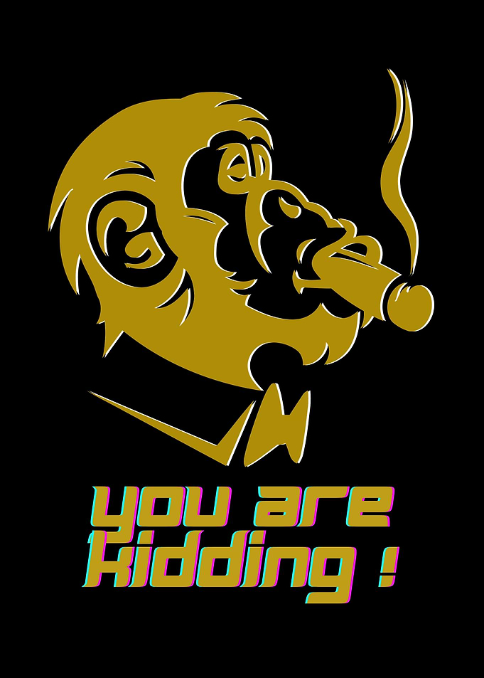 Cartoon Monkey Smoking Cigar Illustration