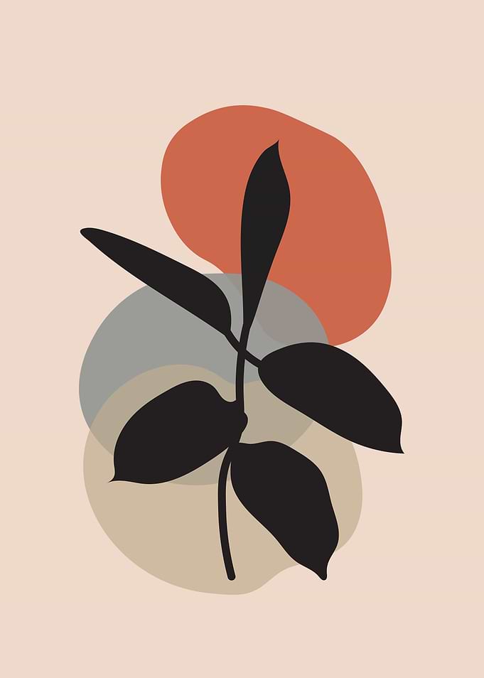 Abstract Plant Art with Geometric Shapes