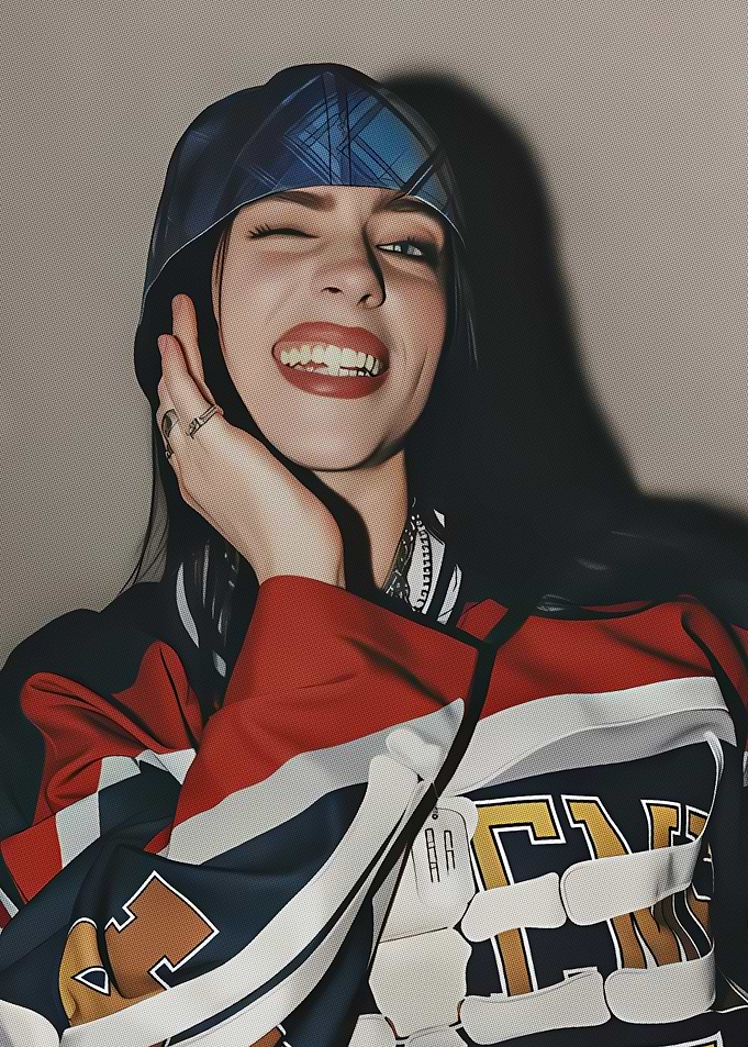 Billie Eilish Winking Portrait