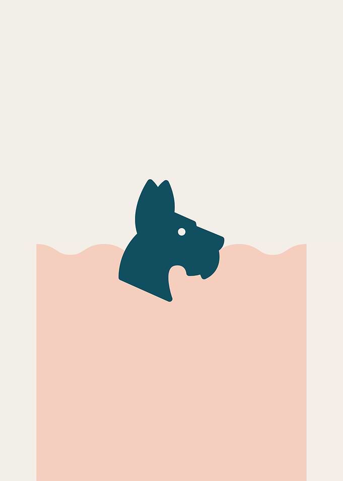 Minimalist Dog Silhouette Illustration