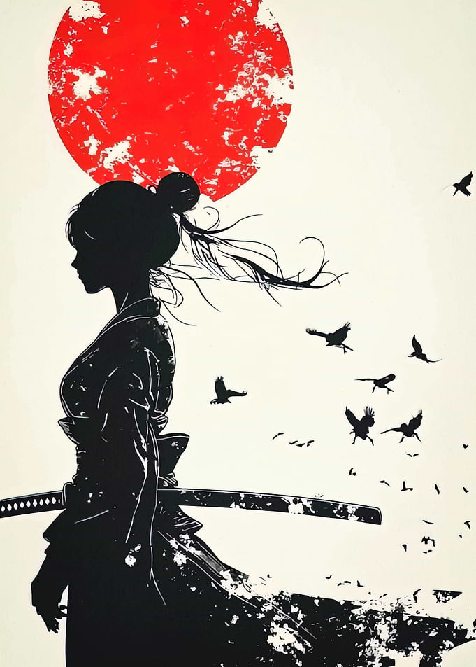 Silhouette of a Samurai Woman