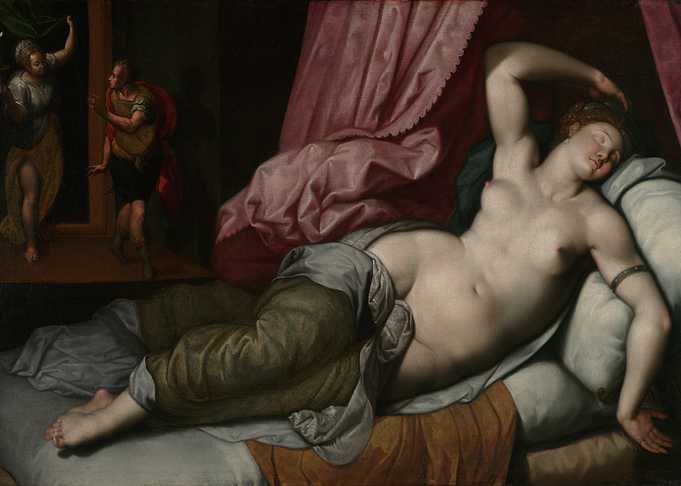 Sleeping Woman with Figures in Background
