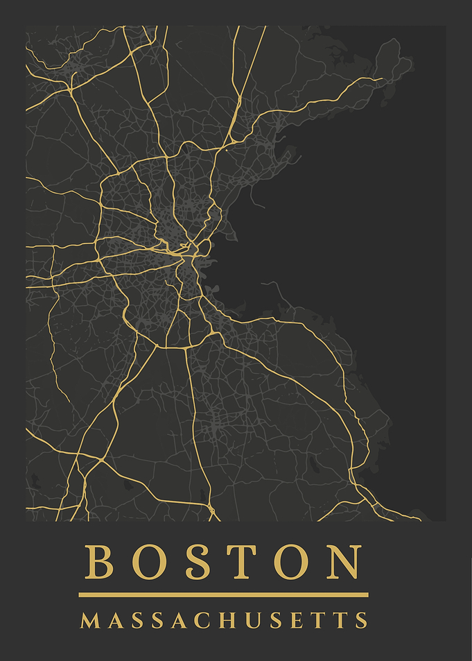 Boston Massachusetts Map Art