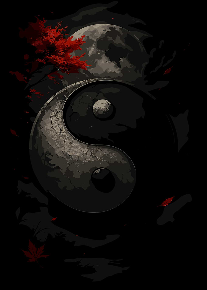 Yin Yang Symbol with Moon