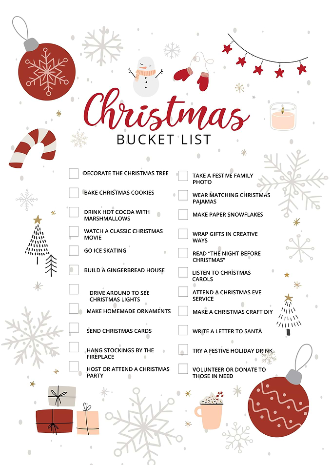 Christmas Bucket List Printable