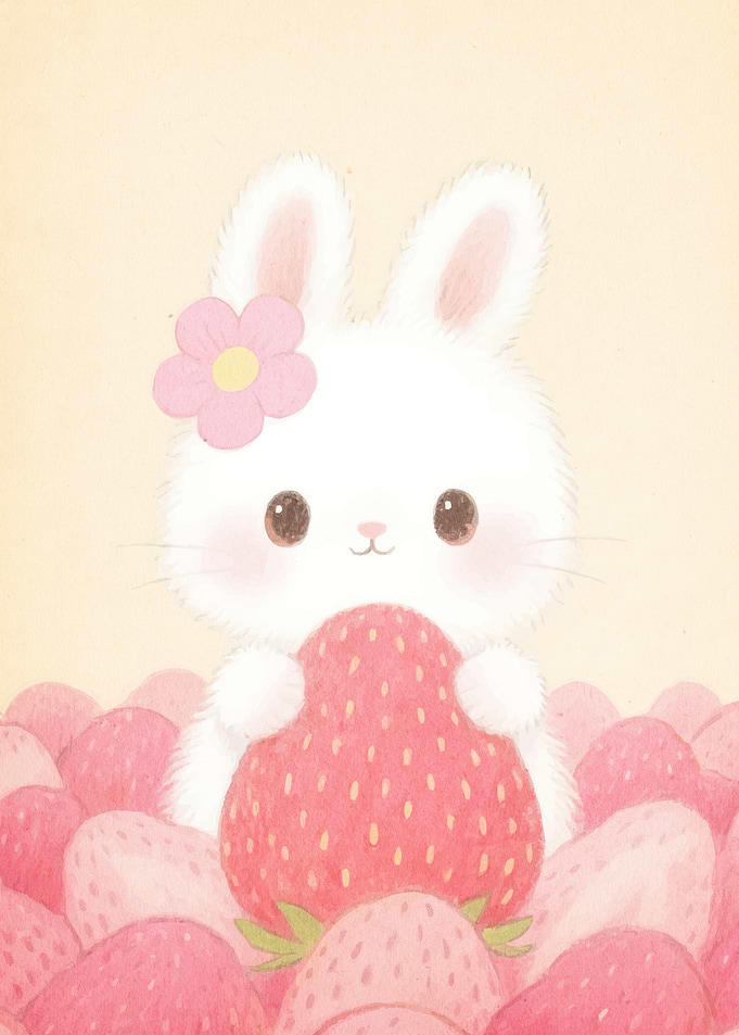 Cute Bunny Strawberry