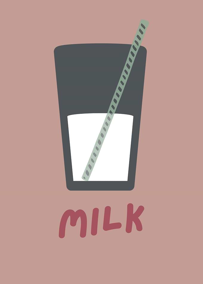 Minimalist Milk Glass Illustration