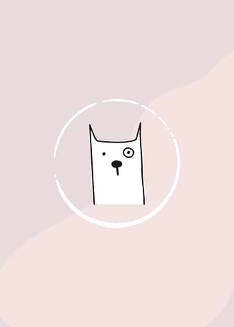 Minimalist Dog Illustration on Pink Background