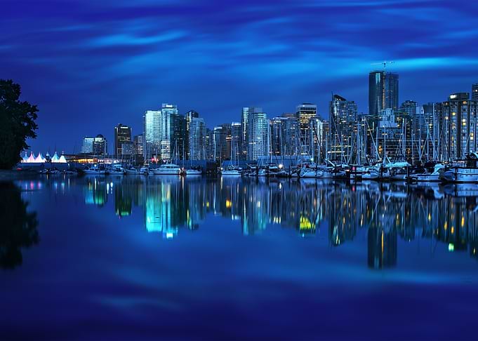 vancouver cityscape at night