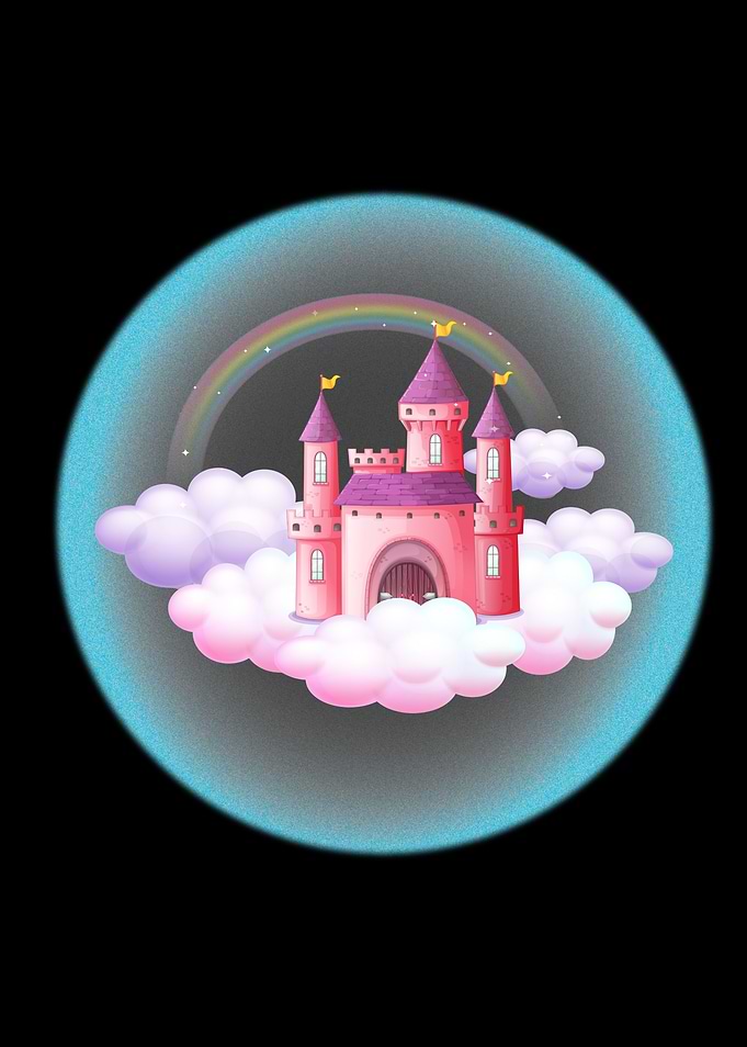 Pink Castle in the Clouds