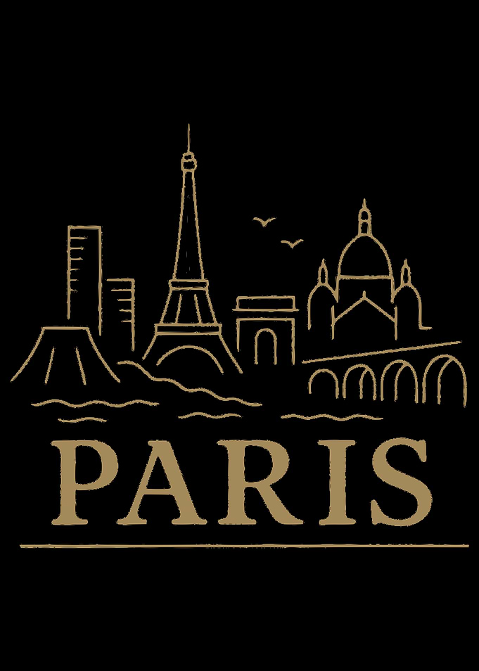 Paris Skyline Minimalist Illustration