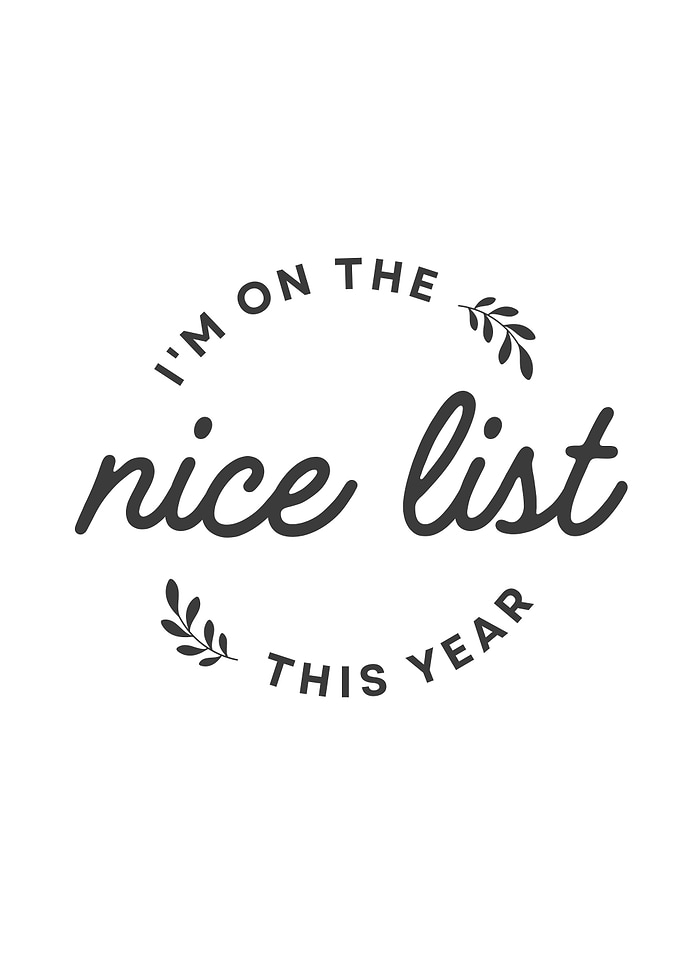I'm on the nice list