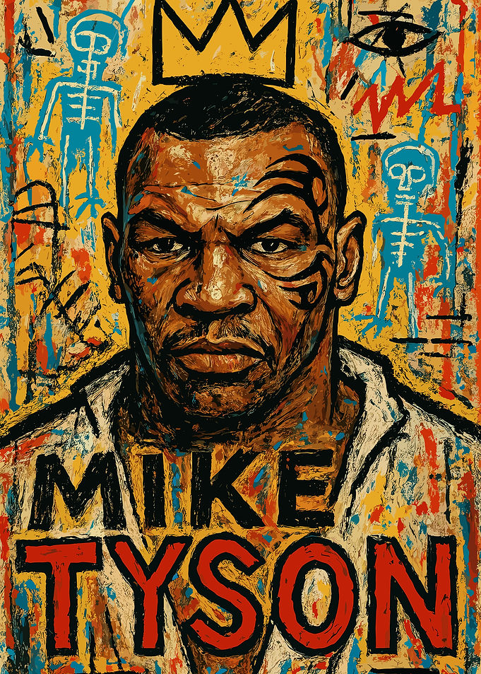Mike Tyson Portrait in Basquiat Style