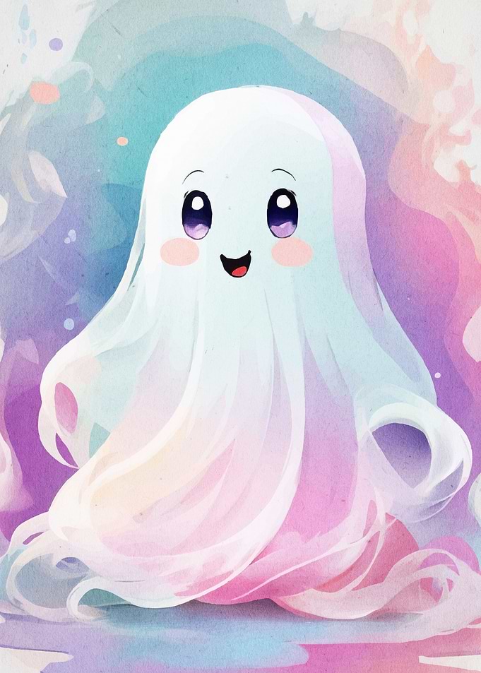 Pastel Ghost Watercolor