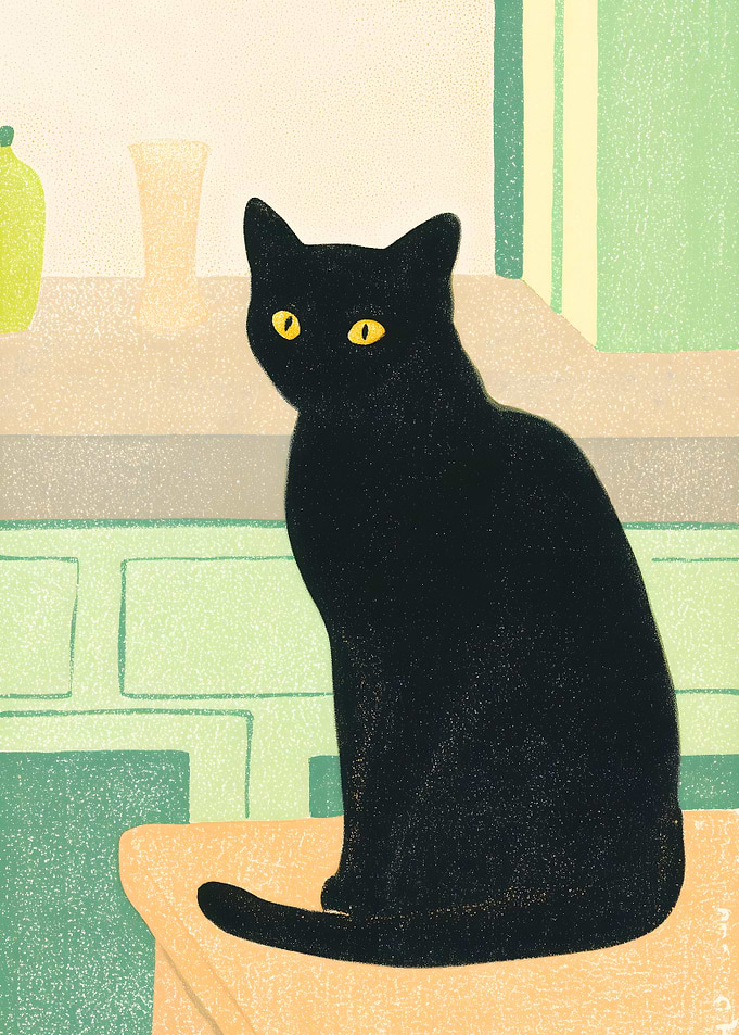 Black Cat Still Life
