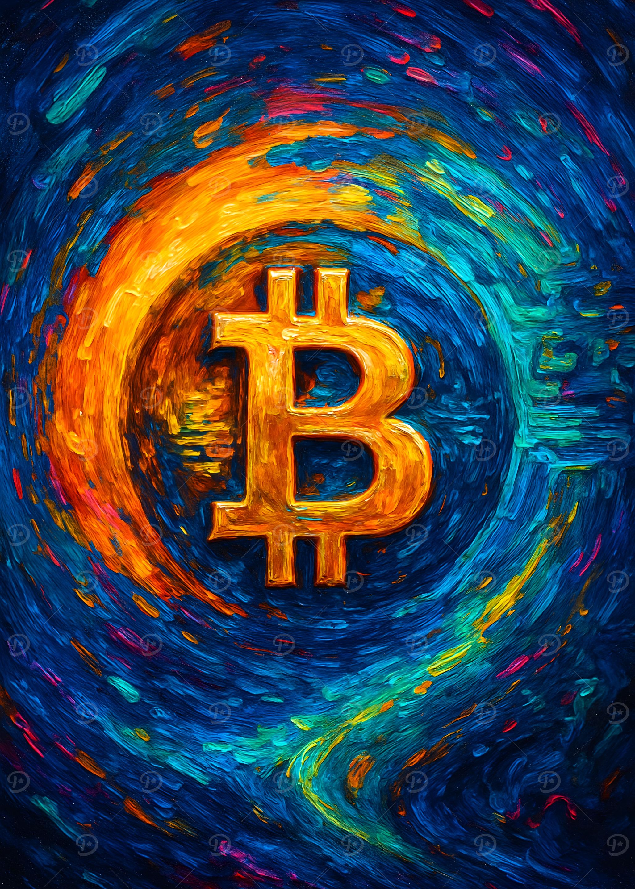 Bitcoin Abstract Painting