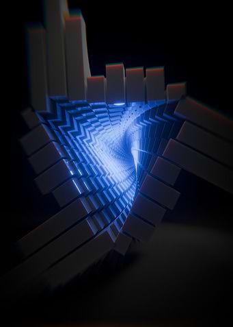 Abstract Blue Tunnel
