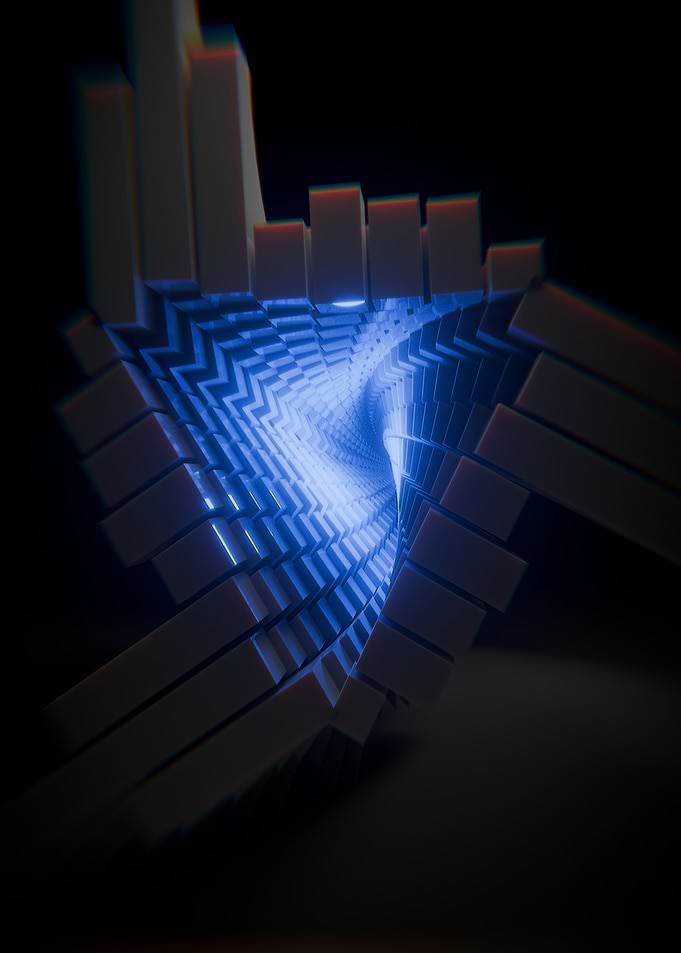 Abstract Blue Tunnel