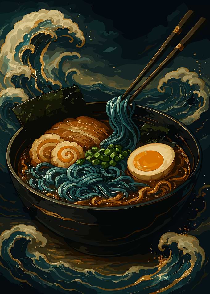 Ramen Bowl with Waves