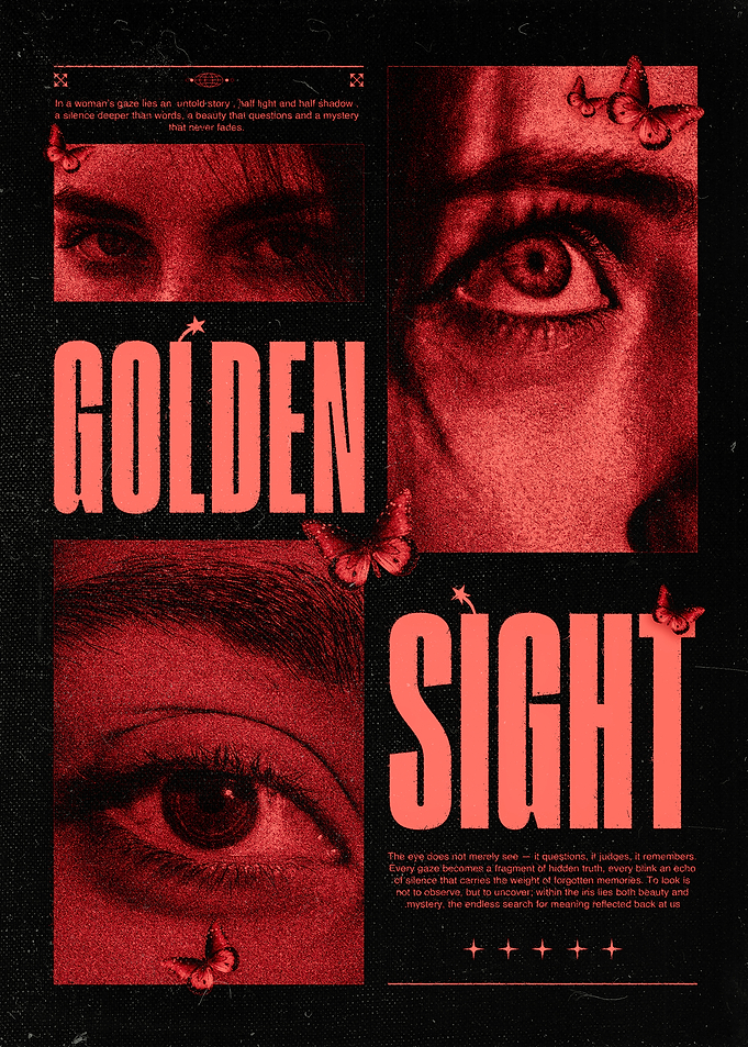 Golden Sight: Eye Collage Art