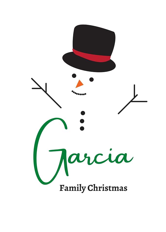 Garcia Family Christmas Snowman