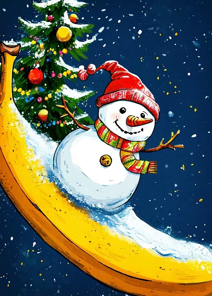 Snowman Banana Christmas