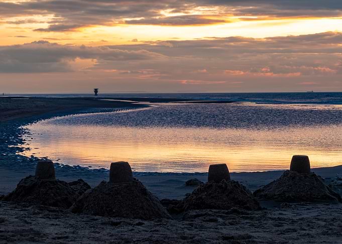 Sandcastles at Sunset