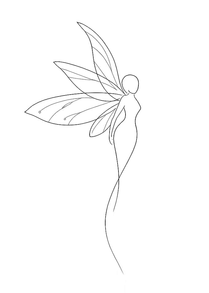 Minimalist Fairy Line Art