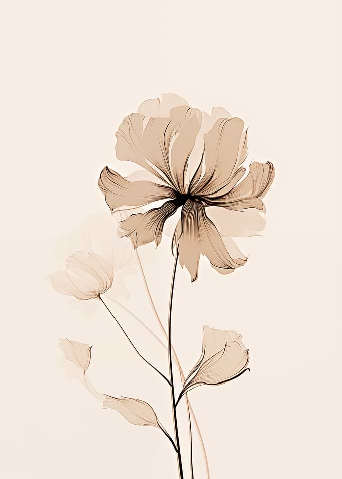 Elegant Sepia Flower Art