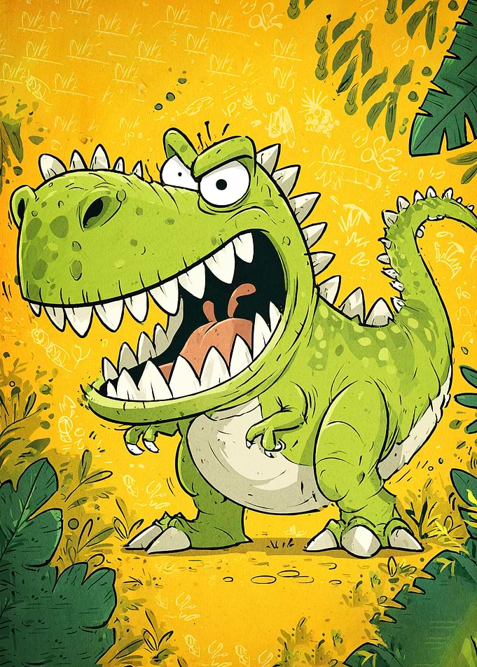 Angry Green Dinosaur