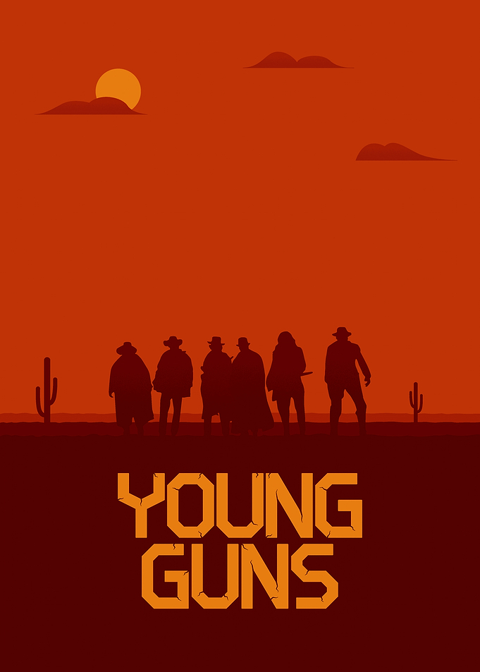 Young Guns Western Silhouette Poster