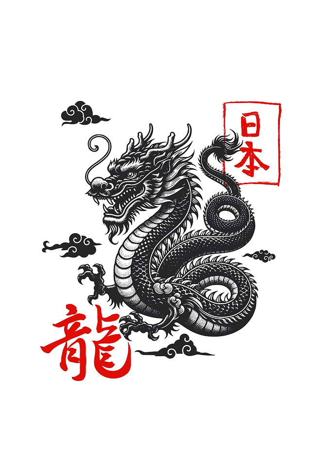 Japanese Dragon Illustration