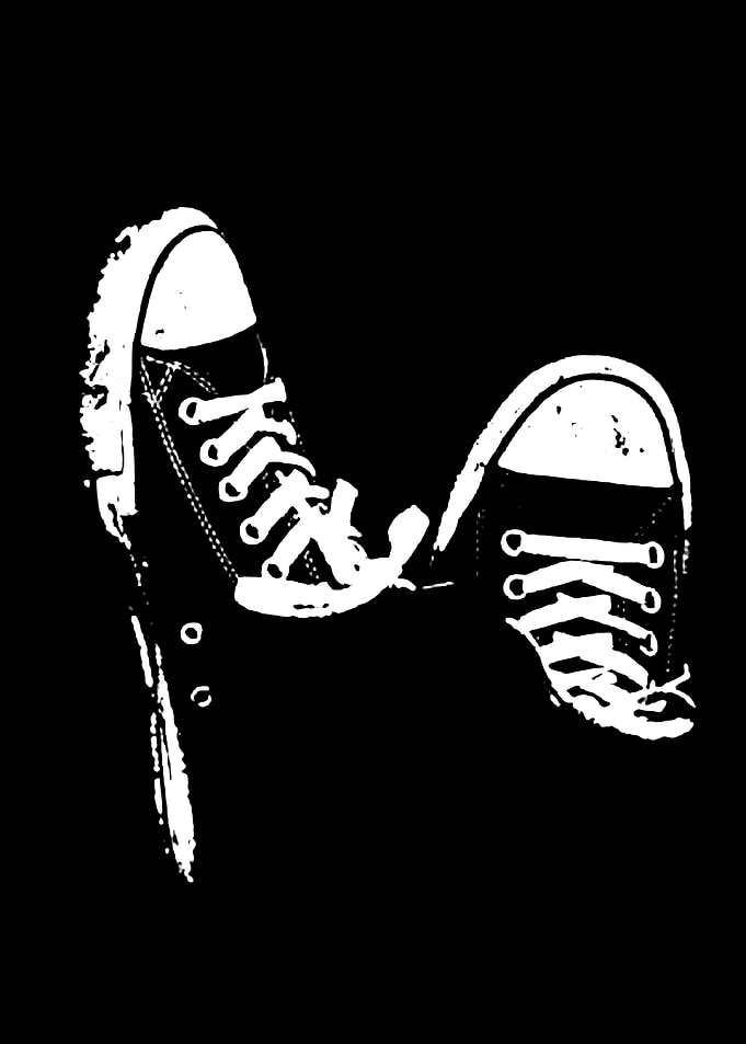 Black and White Converse Shoes