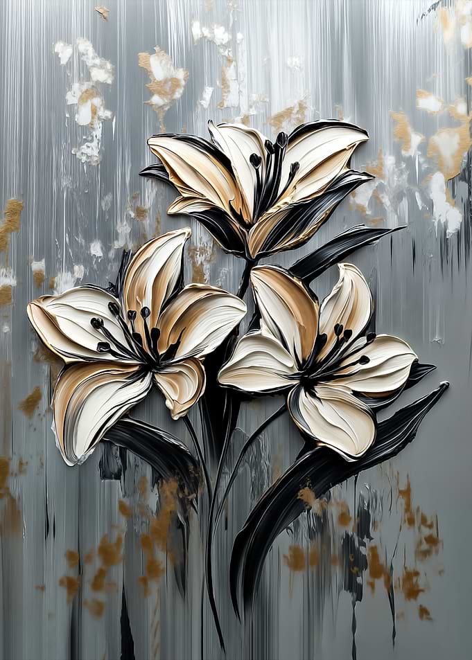 Elegant Lily Flowers Painting