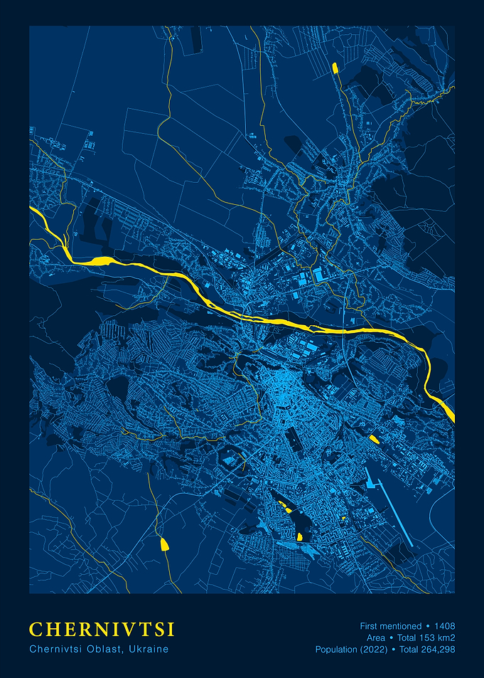 Chernivtsi, Ukraine City Map