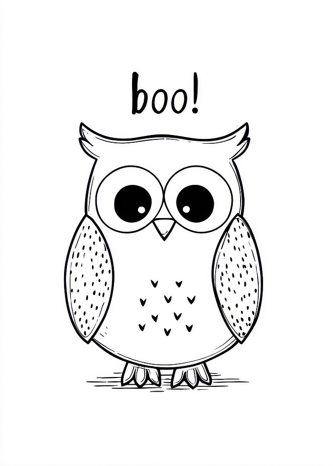 Cute Owl Boo Illustration