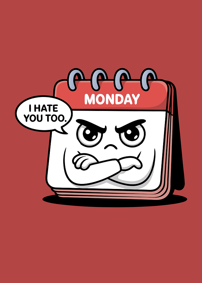 Monday Hates You Too Funny Calendar