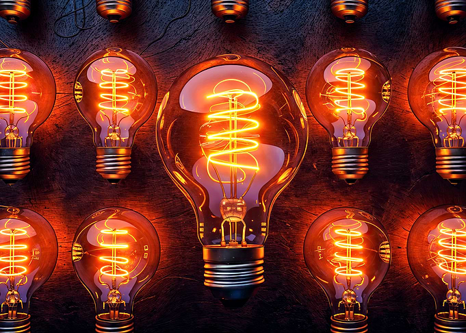 Glowing Vintage Light Bulbs