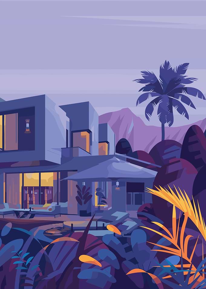Modern Villa with Tropical Landscape