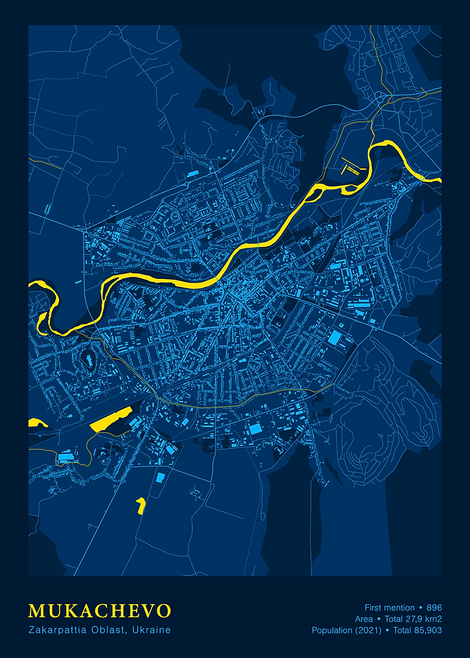 Mukachevo, Ukraine City Map
