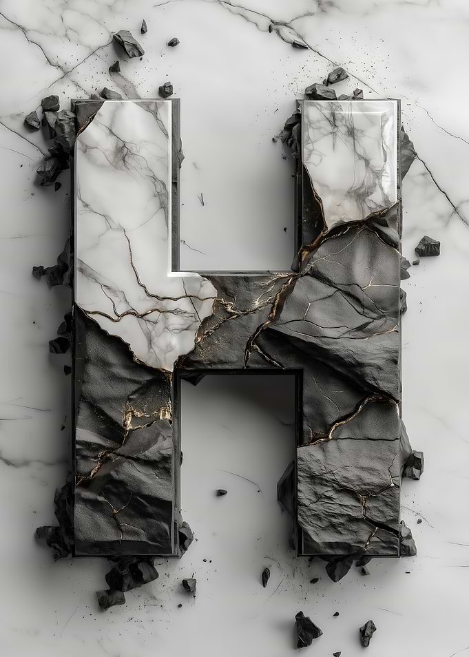 Marble Letter H