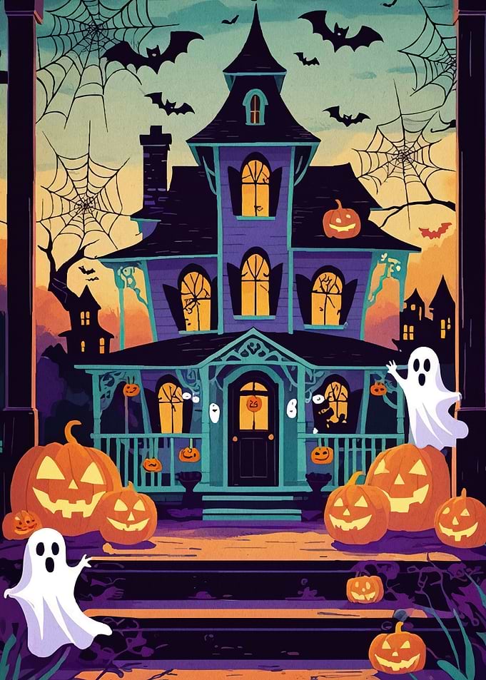 Halloween Haunted House Ghosts