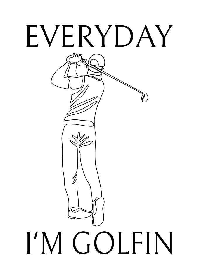 Everyday I'm Golfin' Line Art