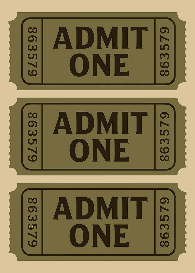 Three 'Admit One' Tickets