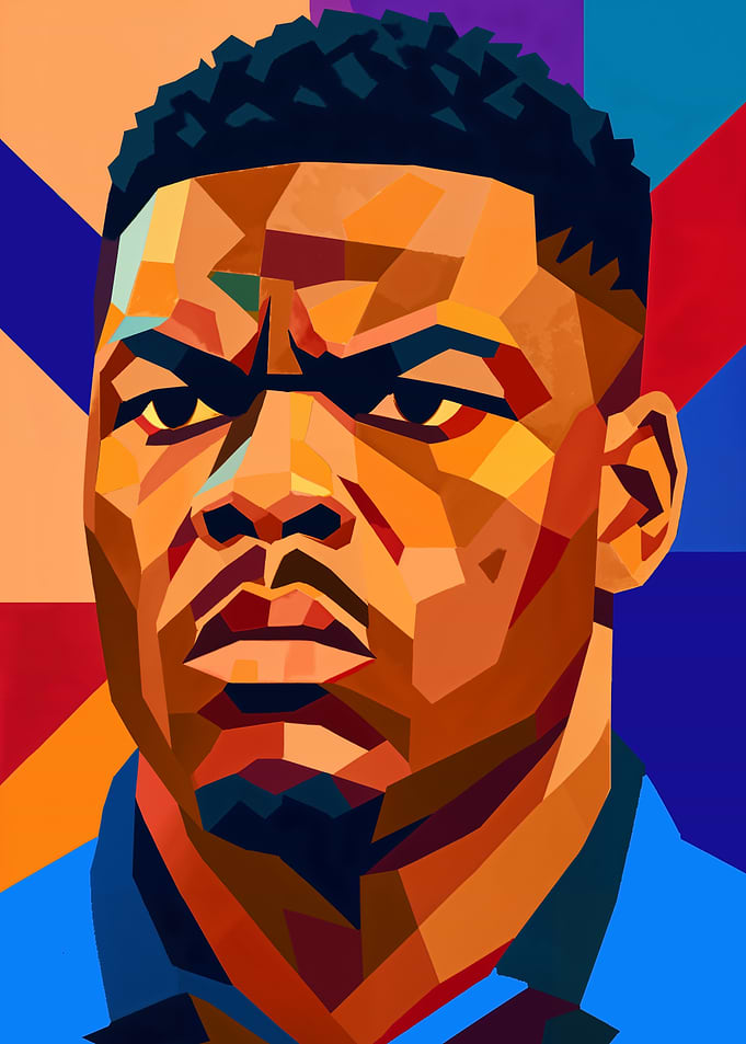 Geometric Portrait of denzel dumfries