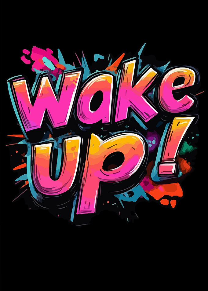 Wake Up! Graffiti Style Text Art