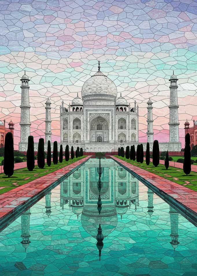 Taj Mahal Mosaic Reflection