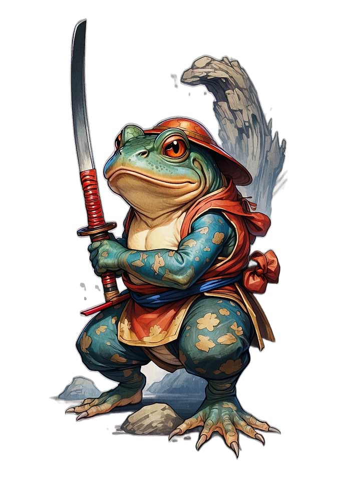 Frog Samurai Warrior with Katana