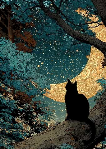 Black Cat Guardian of the Night